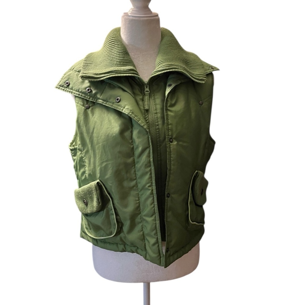 Marcelle Renee Lime Green Puffer Vest Size Large